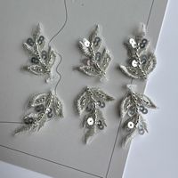1 pièce, petite feuille, paillettes 3D, strass, perles, applique en dentelle brodée à coudre, patch DIY pour chaussures et sacs
