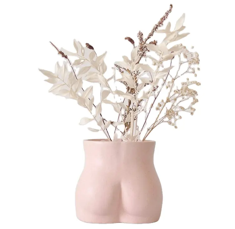 Vaso de cerâmica para decoração, vaso de cerâmica feminino de forma corporal, para decoração caseira