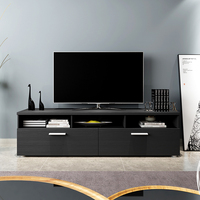 Meuble TV console en bois noir de luxe sur mesure, style européen moderne, avec tiroirs, pour salon, rangement