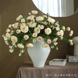 Arreglo Floral Yihua, Rosas Artificiales de Seda Blanca en Jarrón, Decoración para el Hogar, Estilo Moderno y Simple - Product Image 3