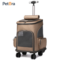 Sac de transport pour chien et chat Petora Safe Breathable Silent Wheels Telescopic Rod Stable Base, idéal pour les voyages à l'aéroport et l'usage quotidien