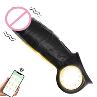 2-in-1 Vibrierender Penis-Sleeve und Penisring mit APP-Steuerung zur Verzögerung der Ejakulation, Penisverlängerung und Vibrator für Erwachsene
