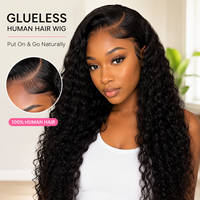 Perruques bouclées sans colle en cheveux brésiliens vierges avec cuticules alignées, Lace Front HD 13x6, pour femmes noires, style Deep Wave