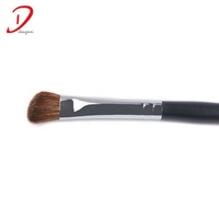 Pinceau à maquillage pour les yeux en poils naturels de haute qualité, double face, avec manche en bois, pour l'application de fard à paupières