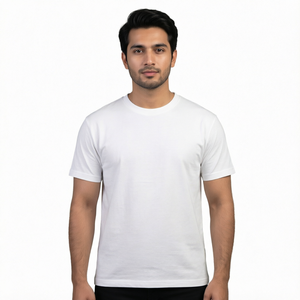 เสื้อยืดคอกลมแขนสั้นผ้าฝ้ายสำหรับผู้ชายสีชมพูสไตล์ลำลองแนวสตรีท - Product Image 1