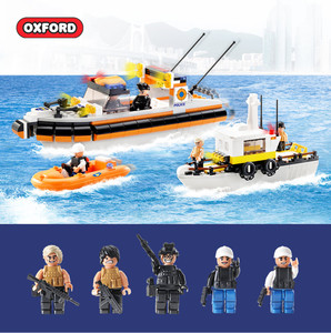 TOWN HEROES, Policía Acuática, Guardia Costera Urbana, Bloques de Construcción, Barco de Patrulla, Policía, Juguete de Ensamblaje para Niños - Product Image 2
