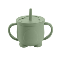Gobelet à boire en silicone de qualité alimentaire pour bébé, personnalisé, avec paille et couvercle, fabricant, vente en gros, gobelet anti-fuite, vaisselle pour enfants