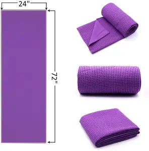 新设计环保超细纤维自有标签可水洗硅点热瑜伽毛巾