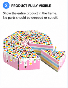 Custom <b>Cake</b> Slice Shaped <b>Gift</b> <b>Box</b> with Polka Dot Print Rigid Paperboard Triangle Packaging for Candy and Party Wholesale - Product Image 3