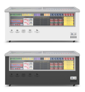 Congélateur coffre commercial à température unique avec couvercle en verre <span class=keywords><strong>et</strong></span> affichage horizontal, à économie d'énergie, pour supermarché <span class=keywords><strong>et</strong></span> aliments surgelés - Product Image 4