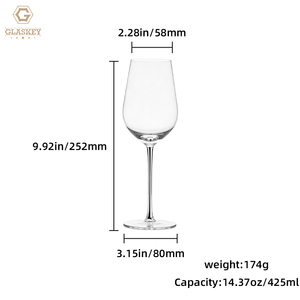 Calici da Vino in Cristallo da 14.4 oz con Stelo Colorato, Bicchieri Universali per Cabernet, Merlot, <span class=keywords><strong>Chardonnay</strong></span>, Calici Eleganti - Product Image 3