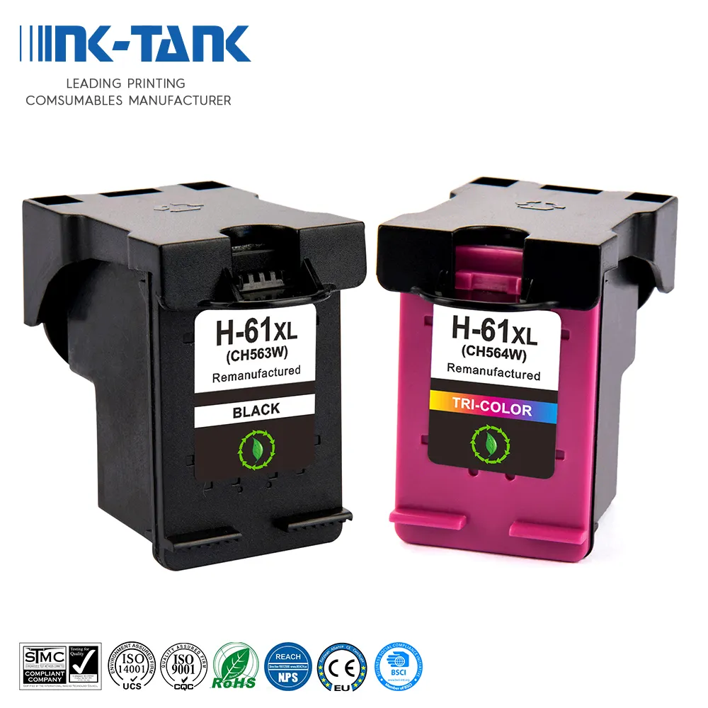 Tinta-tanque 61 xl 61xl removedor cor preta, cartucho de tinta para hp61 para hp61xl para hp deskjet 1010 3000 4500 impressora