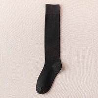Chaussettes de mollet Chaussettes en coton Chaussettes mi-tube Chaussettes d'école de jour Bas noirs et blancs sur le genou
