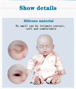 Super Schattig Full Body Siliconen Reborn Baby Mollige Wangen 1:1 Levensechte Siliconen Baby Poppen Zichtbare Aderen Voor Kinderen Of Lesgeven - Product Image 5