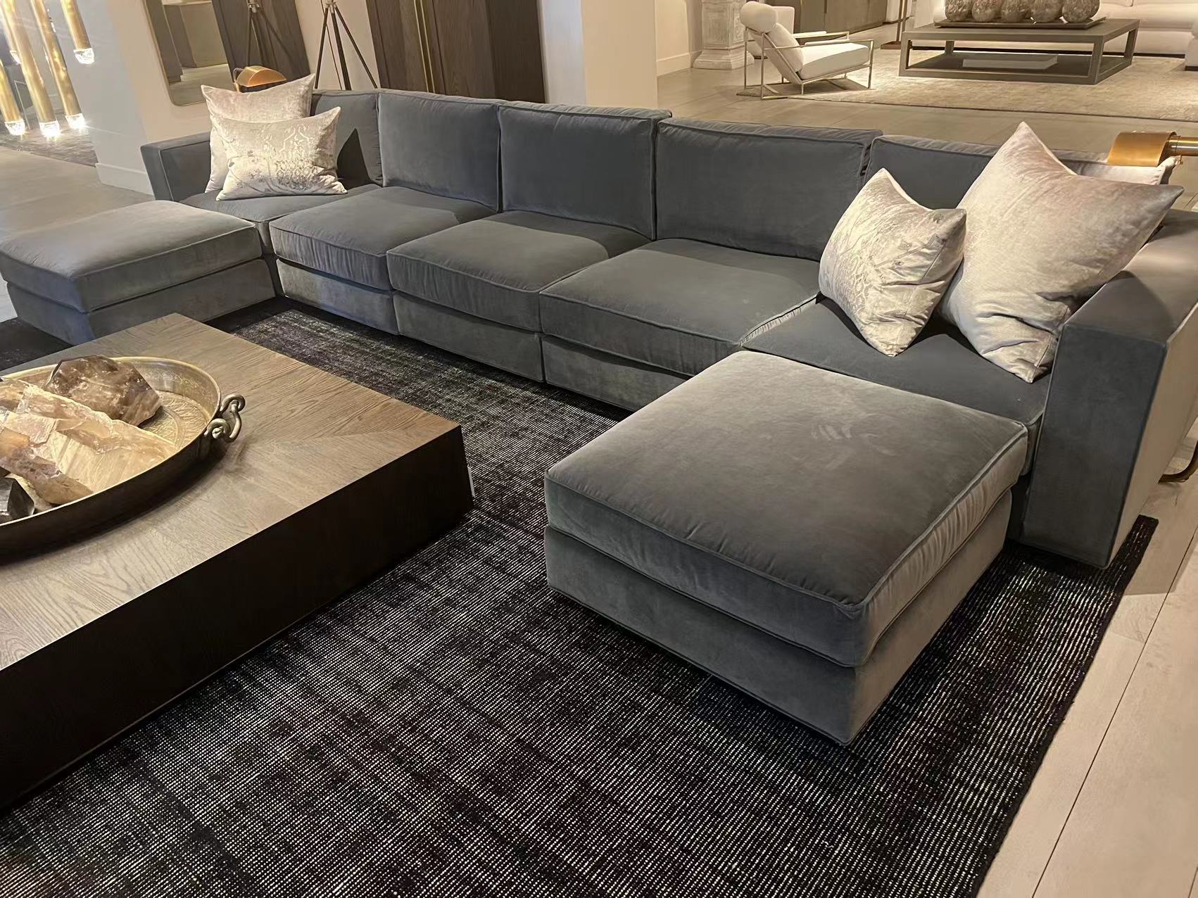 Leather Sofa Set Living Room Furniture Modular Right Arm Chaise Sectional