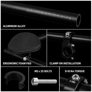 Extensions de guidon de vélo de route en alliage d'aluminium réglables, type Aero Bars, pour guidons de 25,4/26/31,8 mm, équipement de cyclisme de <span class=keywords><strong>triathlon</strong></span> - Product Image 3