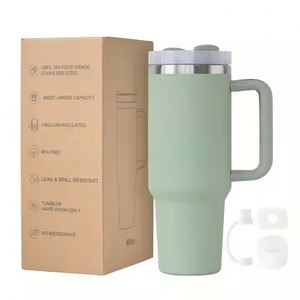 Vaso Térmico de Acero Inoxidable H2.0 de 40 oz con Logotipo Personalizado, Clásico y de Lujo, para Bebidas al Aire Libre, con Asa y Pajita, para Regalos Empresariales - Product Image 1