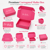 Boîte d'emballage personnalisée en carton pliable rose vif avec vernis UV pour livraison de bijoux, cosmétiques et produits de beauté, avec logo