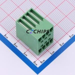 DB2EVH-3.81-2*4P-GN Plug-in Terminal Block Through hole,P=3.81mm Connector Board-to-Board / Socket - Closed 2x4P 3.81mm Green - Product Image 1