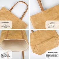 Sacs en papier DuPont en gros, sac à bandoulière vintage lavable, logo imprimé, imperméable, durable, résistant aux déchirures, sac de shopping