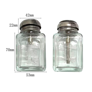 ขวดแก้วแอลกอฮอล์สแควร์แก้วแอลกอฮอล์เล็บขวดแชมพูป้องกันไฟฟ้าสถิตย์ป้องกันการกัดกร่อน - Product Image 3