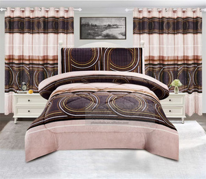 Sẵn Sàng Để Tàu Sang Trọng Cal Vua <span class=keywords><strong>7Pcs</strong></span> Borrego Nhung Duvet Với Rèm Cửa Dày <span class=keywords><strong>Comforter</strong></span> Bộ Đồ Giường Đặt Cho Vua Giường Cho Mùa Đông - Product Image 4