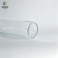 Bouteille en verre vide de 500 ml, haute et fine, à col vissé, compatible avec les bouchons à vis standard, pour jus, thé, eau infusée, vente en gros usine