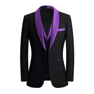 Costume d'affaires pour homme à col mandarin, simple boutonnage, orné de perles, en tissu TR, confortable, respirant, tenue formelle - Product Image 2