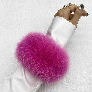 Phụ Nữ Của Mềm <span class=keywords><strong>Fox</strong></span> Lông Lông Tát Vòng Đeo Tay Lông Cuff Phụ Kiện Tóc Vòng Chân Vòng Đeo Tay Lông Dây Đeo Cổ Tay <span class=keywords><strong>Fox</strong></span> Lông Còng - Product Image 3