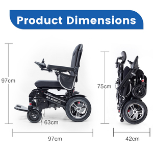 Fauteuil roulant électrique professionnel KSM-606 de qualité supérieure, léger, en alliage d'aluminium, motorisé, fabriqué par une usine de dispositifs médicaux fiable. - Product Image 3