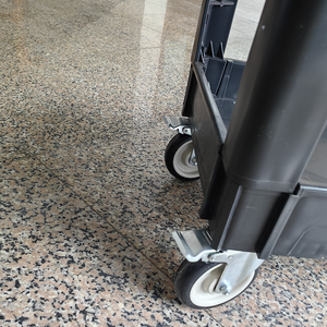 Ağır Hizmet Tipi Sessiz Düz Tablalı Plastik Alet Arabası Platformu Özelleştirilebilir Depolama 2 Katlı Yük Taşıma Servis Arabası - Product Image 6