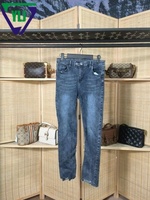 Jeans pour femmes d'occasion taille haute bleu foncé stock de pantalons de jeans d'occasion en vente de gros