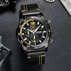 Nuevo reloj para hombre, reloj de cuarzo cronógrafo de cuero genuino, reloj deportivo resistente al agua - Product Image 4