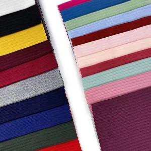Peru Telas Polyester 4*2 RIB DTY Brushed PD Fabric SOLID Knitted Textile Soft For Garments