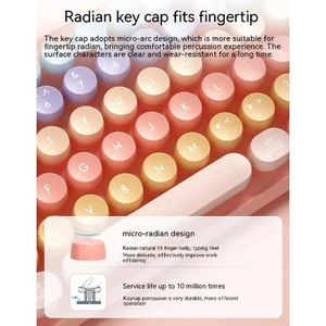 Candy Colorful <b>keyboard</b> 85Keys Silicone Wireless <b>Keyboard</b> BT Round Keycap Fashion Style for Tablet Laptop Desktop - Product Image 3