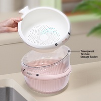Ensemble de paniers égouttoirs empilables en PET à double couche, design élégant et luxueux, pour cuisine, usage domestique et rangement de table basse