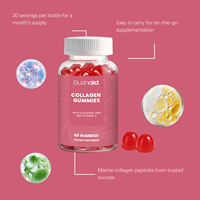 Gummies de collagène BUSHAID avec vitamine E, zinc et vitamine C pour une meilleure densité osseuse - Ingrédients doux, nutrition quotidienne délicieuse, 60 unités