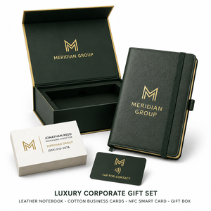 Set de Regalo Corporativo de Lujo, Cuaderno de Cuero con Tarjetero, Tarjeta Inteligente NFC, Caja de Regalo, Set de Regalo Corporativo al por Mayor - Product Image 1