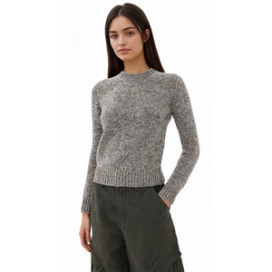 Maglione da <span class=keywords><strong>Donna</strong></span> OEM/ODM in Nylon/<span class=keywords><strong>Cotone</strong></span> Antipilling a Collo Tondo e Maniche Lunghe, Spessore Standard, Tinta Unita - Autunno/Inverno - Product Image 5