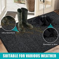 Tapis d'entrée à double rayure antidérapant, faible teneur en COV, sans odeur, dessus en polyester, dos en TPE, usage commercial intérieur