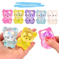 Aurora Maltose Mini Bear Stress Relief Squeeze Ball avec rebond lent pour les enfants de 5 à 7 ans