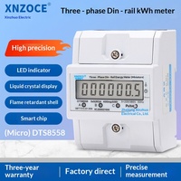 Meter Listrik Pintar Tiga Fasa Empat Kawat 4P Rail-Mounted DTS8558 Elektronik kWh Meter 380V Ekspor untuk Rumah Tangga dan Komersial