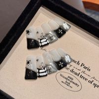 Ongles pressés faits à la main en forme de canard aux couleurs éblouissantes, 10 pièces, faux ongles pour les doigts, styles de design uniques