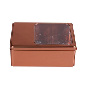 Il rettangolo del metallo del contenitore della latta su ordinazione della fabbrica può la <span class=keywords><strong>scatola</strong></span> di latta della <span class=keywords><strong>torta</strong></span> per la <span class=keywords><strong>torta</strong></span> con il coperchio della finestra - Product Image 3