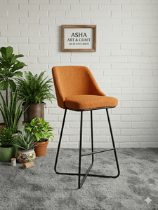 Luxury Suede Fabric Bar Chair with Metal Frame Bar <b>Stool</b> for Kitchen Counter Furniture - Product Image 2