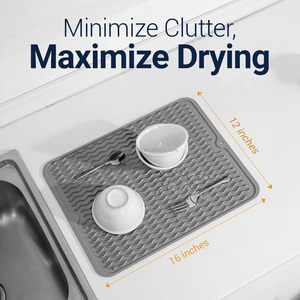 Multiple Usage <b>Large</b> Sink <b>Mat</b> Drain Pad for Drying Dishes Silicone Dish Drying <b>Mat</b> for Kitchen Counter - Product Image 5
