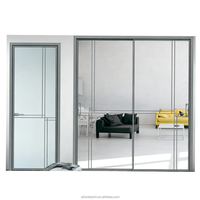 Porte coulissante de style ferme vintage, cadre en alliage titane-magnésium, double vitrage trempé, prévention des incendies, isolation thermique, hôtel