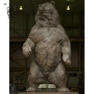 Statua Decorativa da Esterno di Grande Orso <span class=keywords><strong>Kodiak</strong></span> Marrone in Bronzo, Sculture in Metallo di Grandi Animali Selvatici in Vendita - Product Image 2