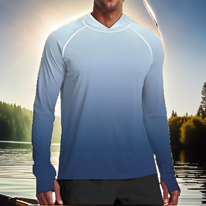 Chemises à manches longues pour hommes, personnalisées, en polyester 100 % ultra-fin, à séchage rapide, UPF 50, pour la pêche estivale, protection solaire, livraison directe - Product Image 2