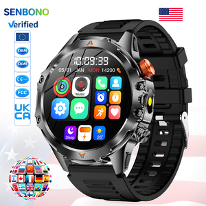 SENBONO V75 corpo in metallo bussola per messaggio di chiamata Push profondo impermeabile battito cardiaco Fitness Tracker avventura risposta chiamata - Product Image 1